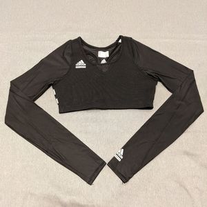 Adidas Cropped Black Long Sleeve Clima Cool Top M